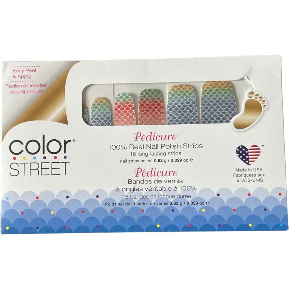 Color Street Any Fin Goes Pedicure Nail Polish Strips Mermaid Scales FPG019